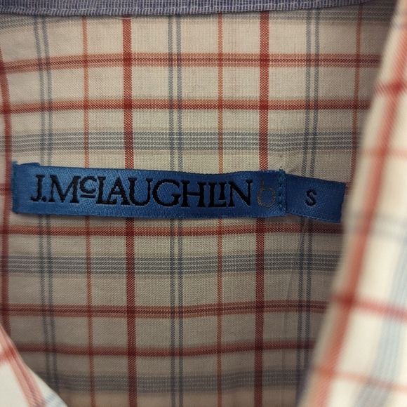 Collis Classic Fit Red White Blue Plaid Button Down Small NWT - Picture 4 of 6